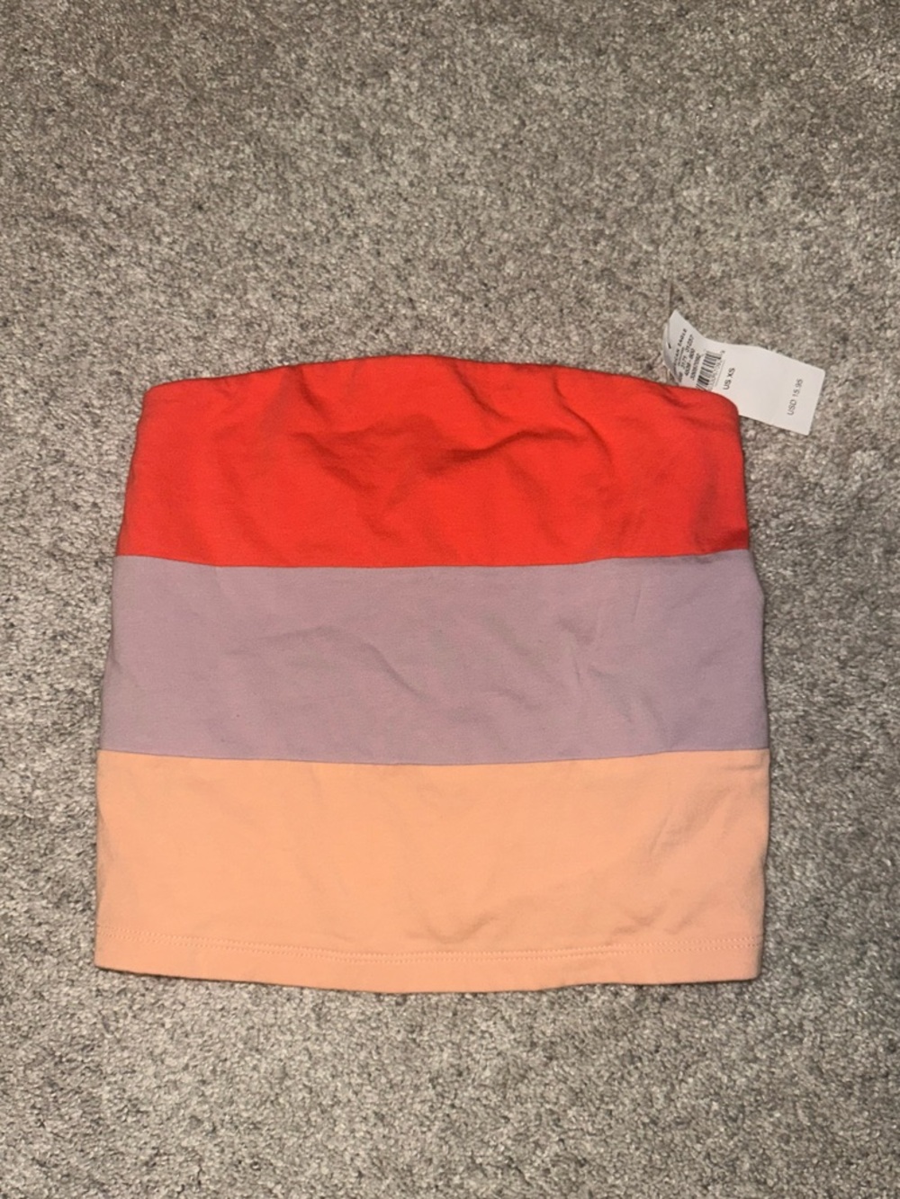 American Eagle Colorblock Tube Top - Red, Lavender & Peach-  Size XS - NWT